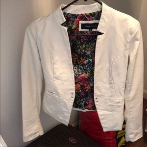 White leather jacket!!